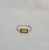 Кольцо с цитрином в форме багета, камень ноября, 925 пробы, серебряные кольца, ювелирные изделия