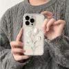 White hyacinth and butterfly TPU phone case suitable for iPhone 17 16 15 14 13 12 11 Pro/Max/Plus anti drop and shockproof