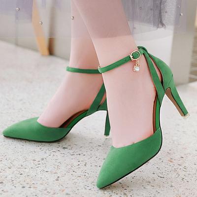 Классические женские туфли-лодочки на высоком каблуке Мода Элегантный ремешок Острый носок Черный Зеленый Розовый На каблуке Офис Вечеринка Свадебные туфли Леди