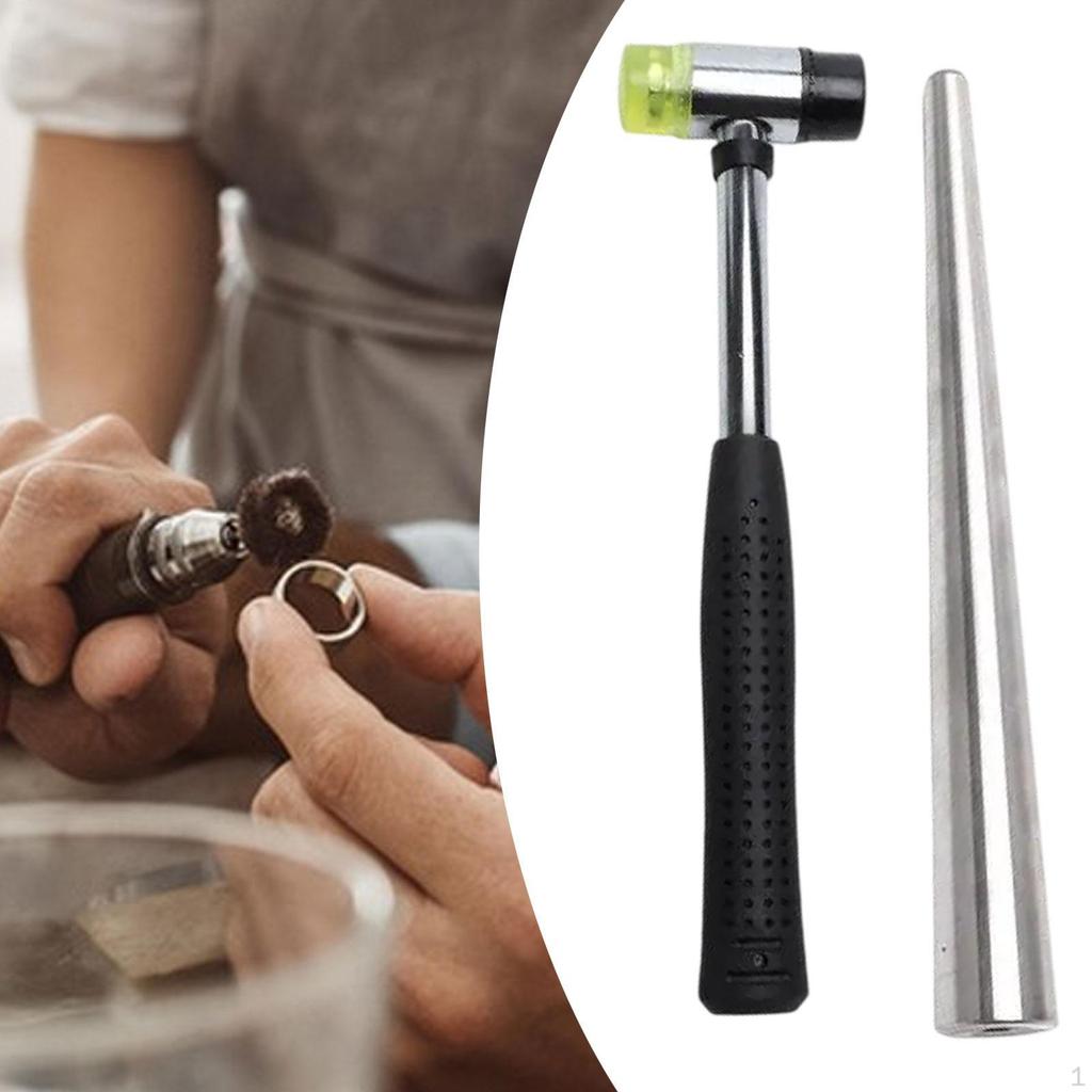 Инструмент для увеличения ювелирных колец с резиновым молотком, легкий, портативный, для самостоятельного изготовления из металла