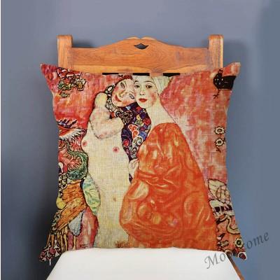 Gold Luxury Decorative Oil Painting Home Decorative Pillow Case Cover Gustav Klimt Gallery Collection Sofa Chair Cushion Cover