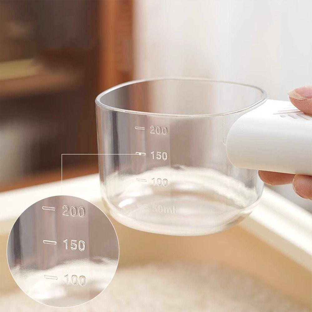 PET Household Food Spoon with Scale Grains Digging Noodle Scoop Cartoon Kitchen Rice Scoop