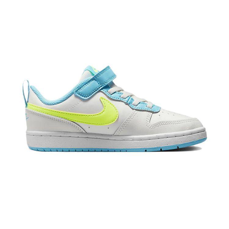 Nike Детские кроссовки Court Borough Low 2 PS White Baltic Blue Volt Summit-White BQ5451-122