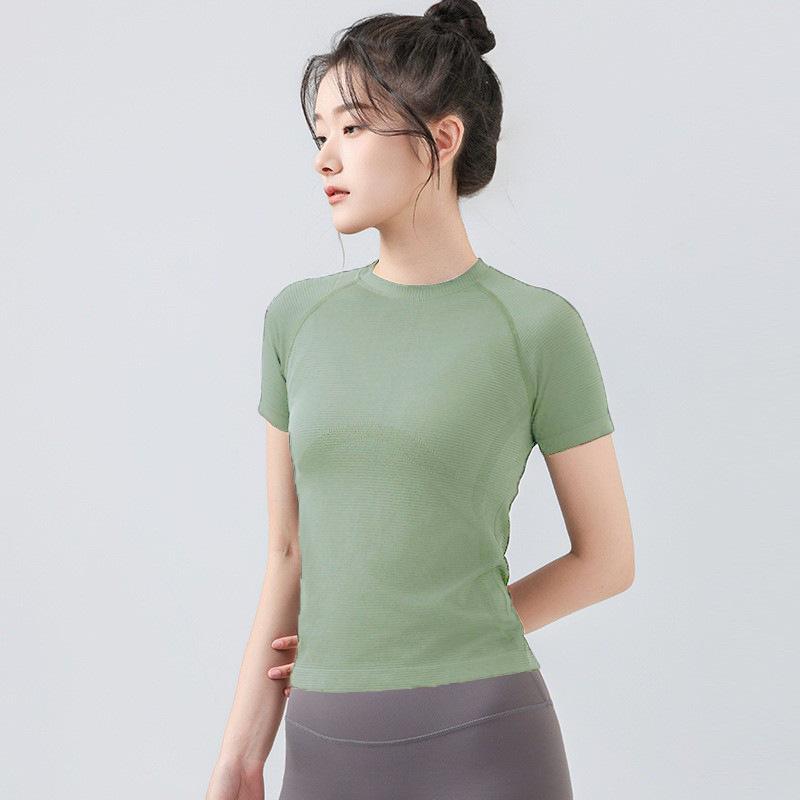 Женские быстросохнущие облегающие леггинсы для йоги и спортивный топ с короткими рукавами