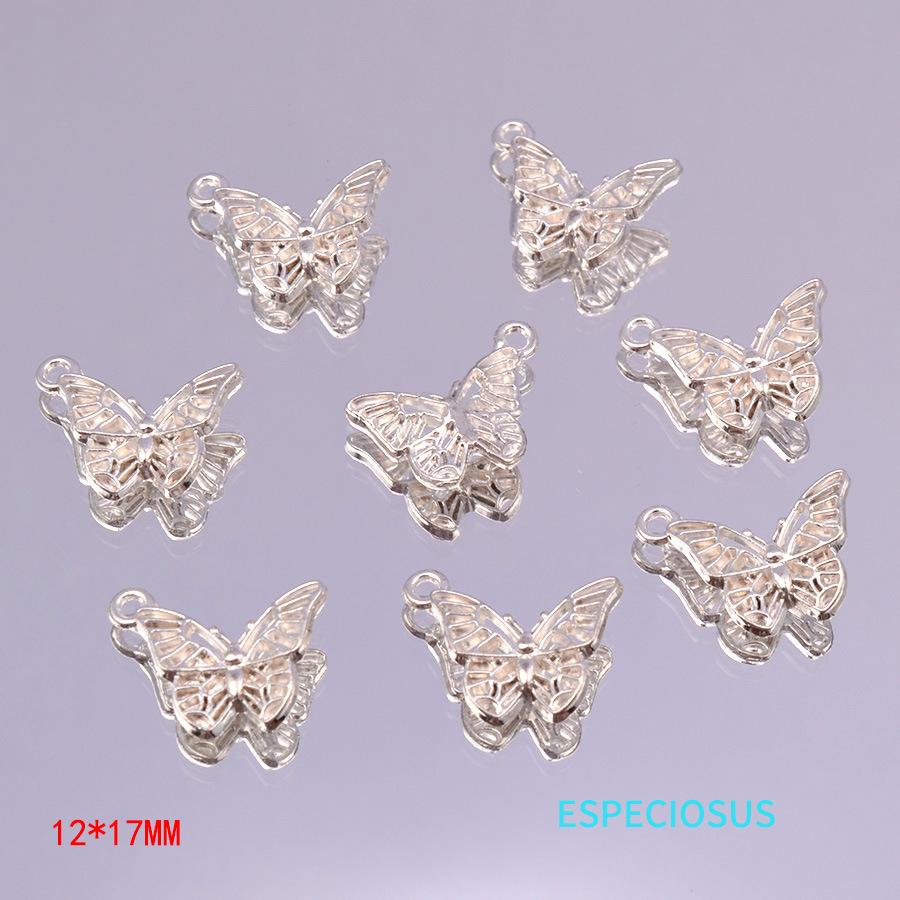 Полые бусины-бабочки из серебряного сплава для изготовления украшений и браслетов своими руками