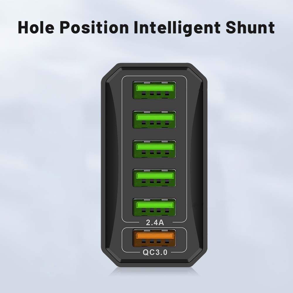6 портов USB зарядное устройство QC3.0 универсальный быстрозарядный мобильный телефон быстрая зарядка настенный адаптер для iPhone Samsung Xiaomi