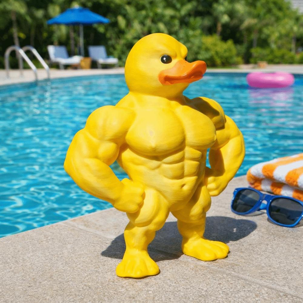 3D Printed Muscle Duck Statue Defined Legs Muscular Duck Statue Home Decoration