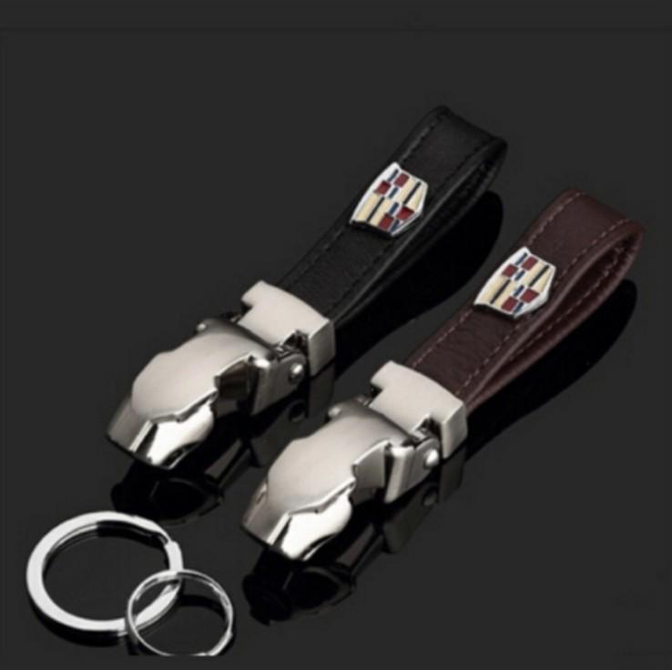 Hyundai Leather Keychain - Zinc Alloy Leopard Head Buckle