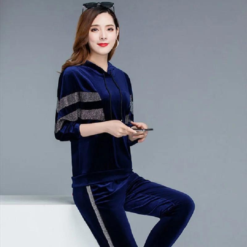 Толстовка с капюшоном весна-осень модная одежда комплекты корейская домашняя одежда комплект из двух предметов женский топ и брюки