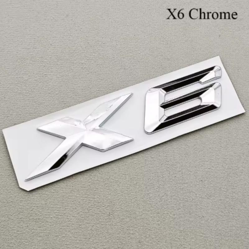3D ABS Black Chrome Car Letters Rear Trunk Badge X5 X6 Logo Emblem Decals For BMW X5 X6 F15 G05 F16 G06 Sticker Auto Accessories TT5F