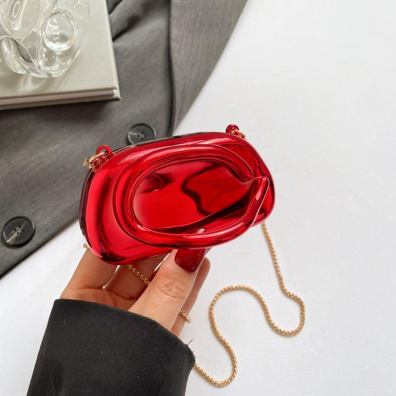 Женская сумка новая мода металлическая сумка на запястье персонализированная глянцевая цепочка сумка-мессенджер вечерняя сумка