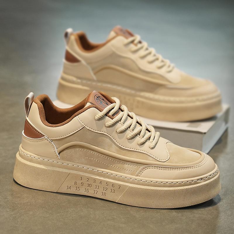 2025 Spring Men's Shoes New Breathable Little White Shoes Men's Trend Versatile Platform Sports Casual Board Shoes Trendy Shoes