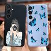 Чехол для Samsung Galaxy A55 Красивый мультяшный дизайн Девочки Подсолнух Мягкий ТПУ Чехол для телефона Для Samsung A15 A25 A35 A55 5G Fundas Coque