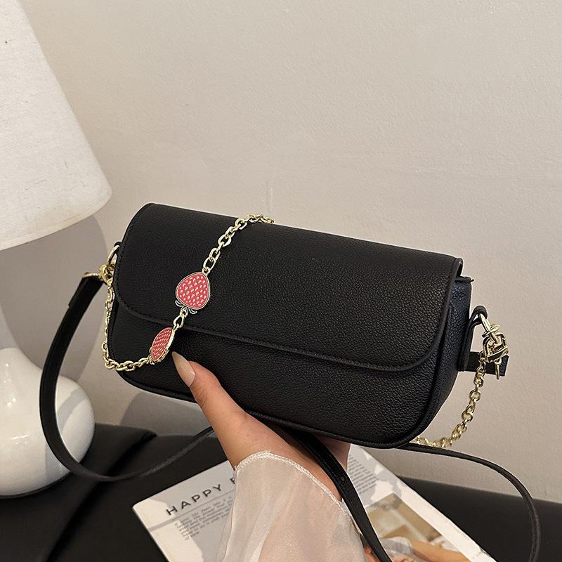 Женская сумка подмышку на цепочке высокого класса, новая модная и простая сумка-кроссбоди на одно плечо для通勤, универсальная маленькая квадратная сумка