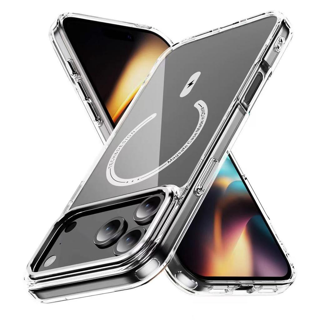 For iphone 17 Pro Max Case Luxury Clear Magsafe Cover For Iphone 17AIR 16E15 14 13 12 11 Pro Max Magnetic Wireless Charge Case