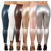 Melody White Leather Butt Lifting Pants Metallic Leather Jeans Woman Silver Leggings Push Up Shaping Pants