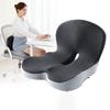 Memory Foam One-piece Seat Cushion Backrest Office Chair Cushion Massage Lumbar Support Pain Relief Breathable Car Butt Pad