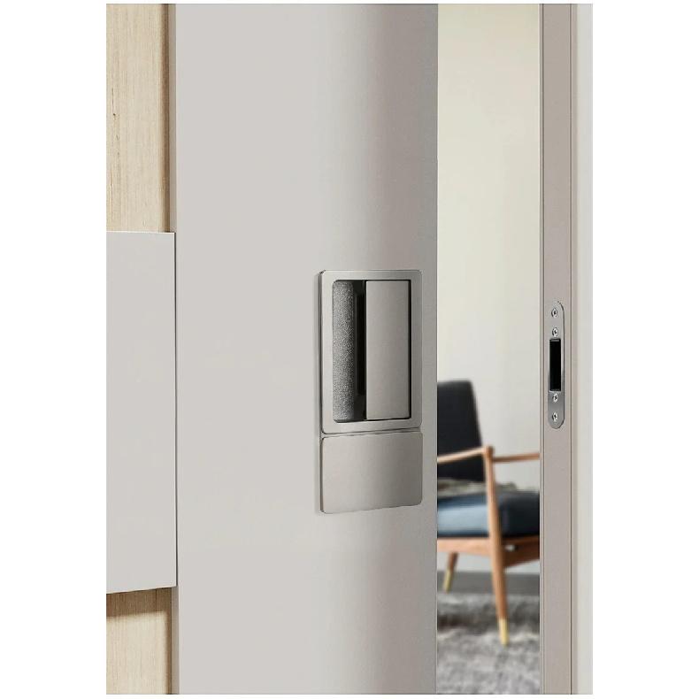 Minimalist Handleless Flat Lock Bedroom Hidden Embedded Magnetic Door Lock Silent Push Pull Black Invisible Bathroom Door Lock