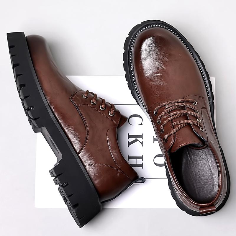 Туфли с большим носком для мужской рабочей одежды, на шнуровке, деловые туфли для поездок на работу, мужская повседневная обувь из натуральной кожи, бесплатная доставка