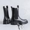 Мужская мода высокие ботинки-чулки дизайнерские туфли с квадратным носком панк сценические оригинальные кожаные ботинки на платформе длинные челси боты