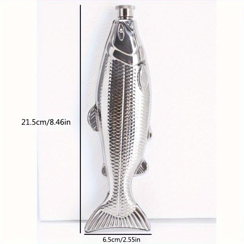 1pc Portable Trout-Shaped Wine Flask for Outdoor Camping, 304 Stainless Steel Fish Design Travel Bottle