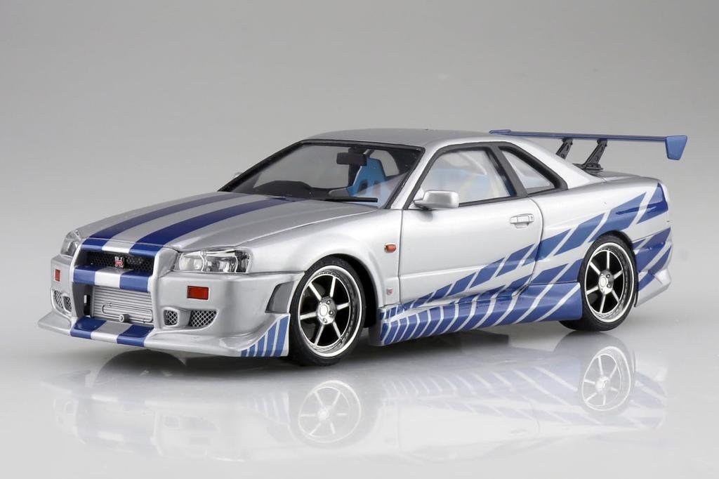 Aoshima Bunka Kyozai (AOSHIMA) Movie Mecha No. WS-02 1/24 Scale Fast & Furious R34 Skyline GT-R Plastic Model