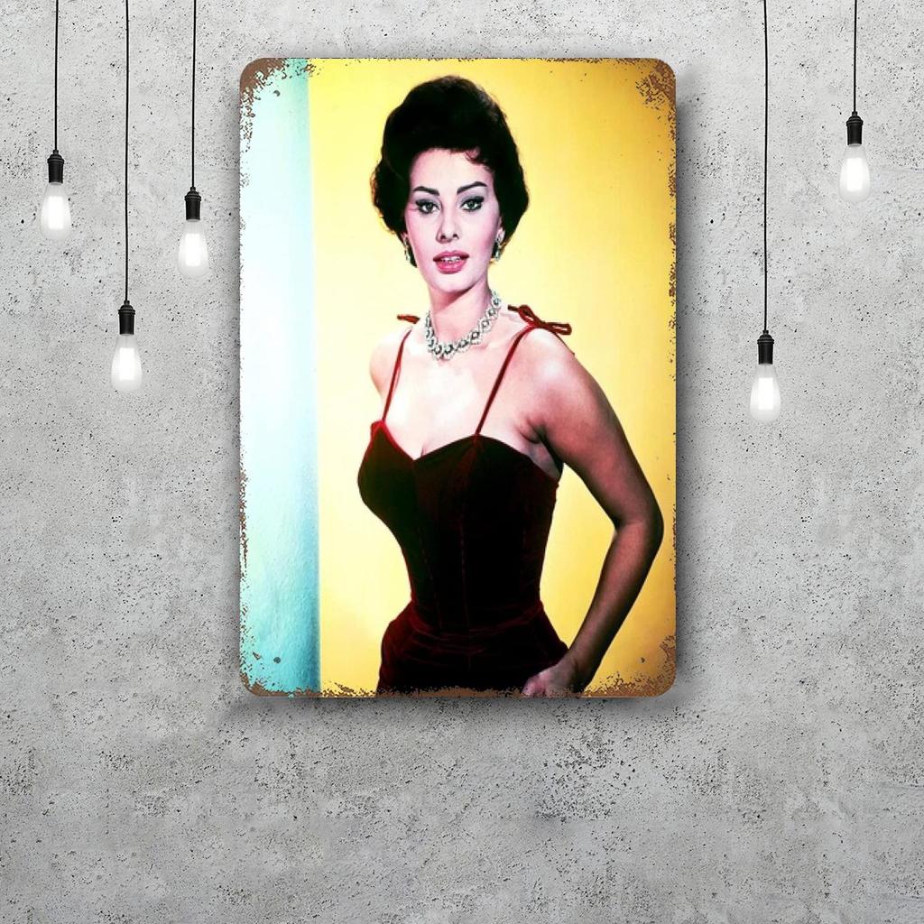 sophia loren Vintage Metal Tin Signs Posters Decor Retro Metal Plaque Wall Art Decor for Garage Bar
