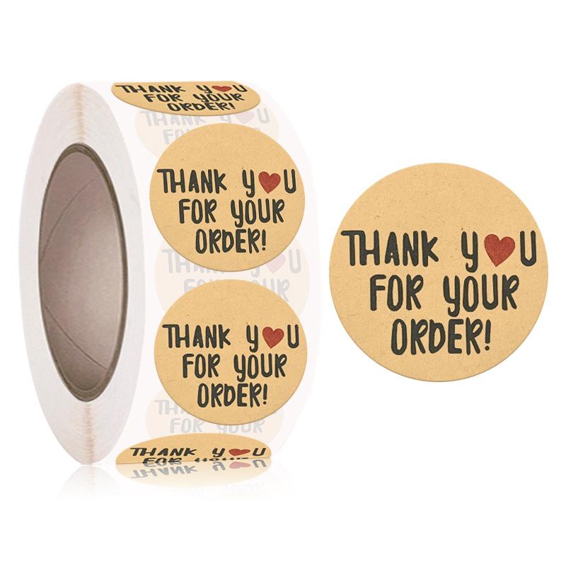 2Rolls Kraft Paper Thank You Sticker 1 Inch Seal Label Stickers Scrapbooking sticker maker