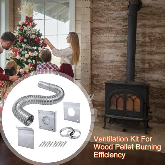 Комплект воздухозаборника для пеллетной печи, устойчивый к коррозии, простая установка, алюминиевая гибкая вентиляционная труба