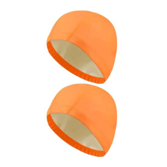 2Pcs Adults Swim Cap Water Resistant Elastic Breathable Long Short Hair Swimming Hat Solid Color Men Women Swimming Pool Cap