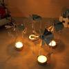 Christmas Decorations Spinning Rotary Metal Carousel Tea Light Candle Holder Stand Light Xmas Gift Candelabra for Home