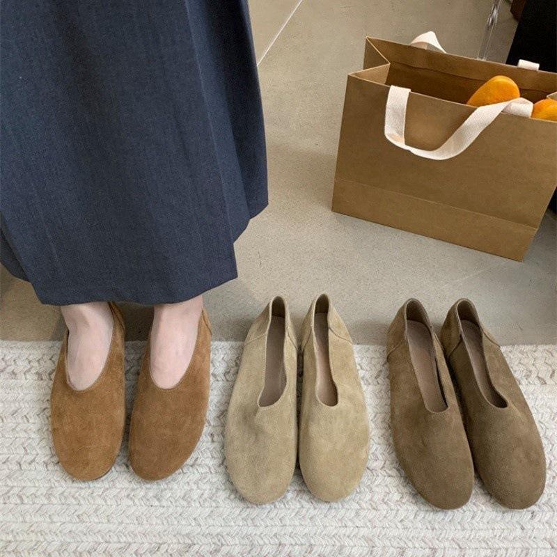 Ретро-туфли для бабушки, женские, весна-лето 2024, новые туфли Doudou на плоской подошве с мягкой подошвой и одной педалью, одинарные туфли с юбками