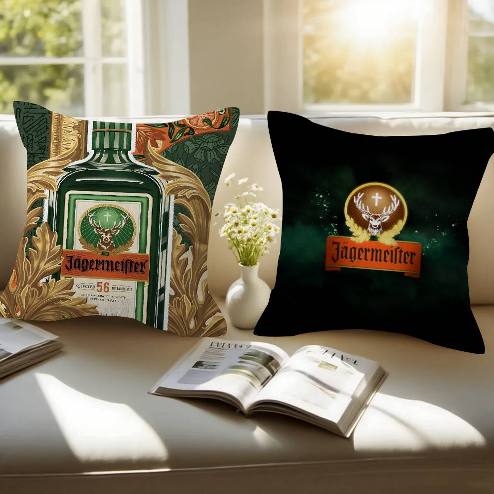 Jägermeister Логотип Кленовый Дизайн Наволочка Счастливый Осенний Урожай Декор Праздничный Декорация Наволочка