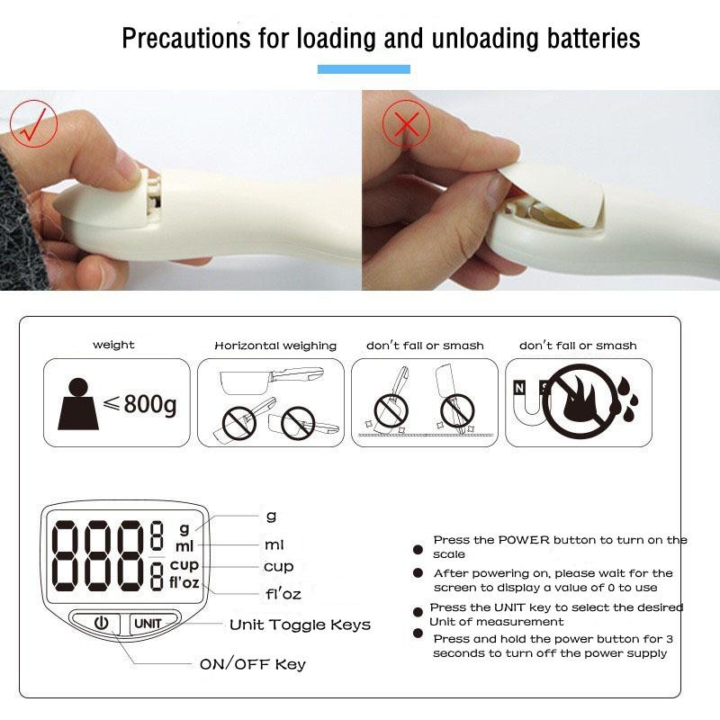 Electronic Measuring Tool Dog and Cat Feeding Bowl Measuring Spoon Pet Food Scale Digital Display Weighing Spoon Weight Volumn