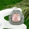 Friendship Day Deal Sterling Silver Rhodonite Stone Bezel Sister Pendant Jewelry
