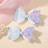 2Pcs/Set New Mermaid Sequins Hair Clips for Baby Girls Glitter Bows Children's Hair Clip Headwear Summer Kids Hair Accessories