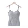 Summer Sleeveless Padded Shirt Strap Basic Tank Top Women Camisoles Tops with Built In Bra