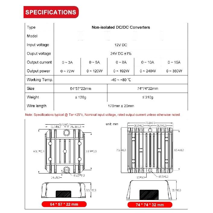 12V to 28V 24V 48V 19V 36V Boost Converter Voltage Regulator Reliable DC-DC Step-up Power Module 3A 8A 10A 5A 15A 20A for Car