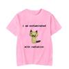 I Am Contaminated With Radiation Funny Cat Meme Tshirt Short Sleeve Unisex Unisex Vintage T Shirt Oneck Funny Fashion Tee Shirts