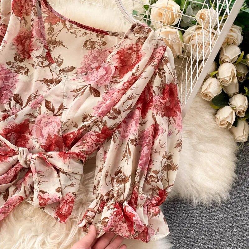 Праздничный костюм-двойка, новинка 2024 года, женская короткая шифоновая рубашка на шнуровке, сексуальная женская юбка «рыбий хвост»