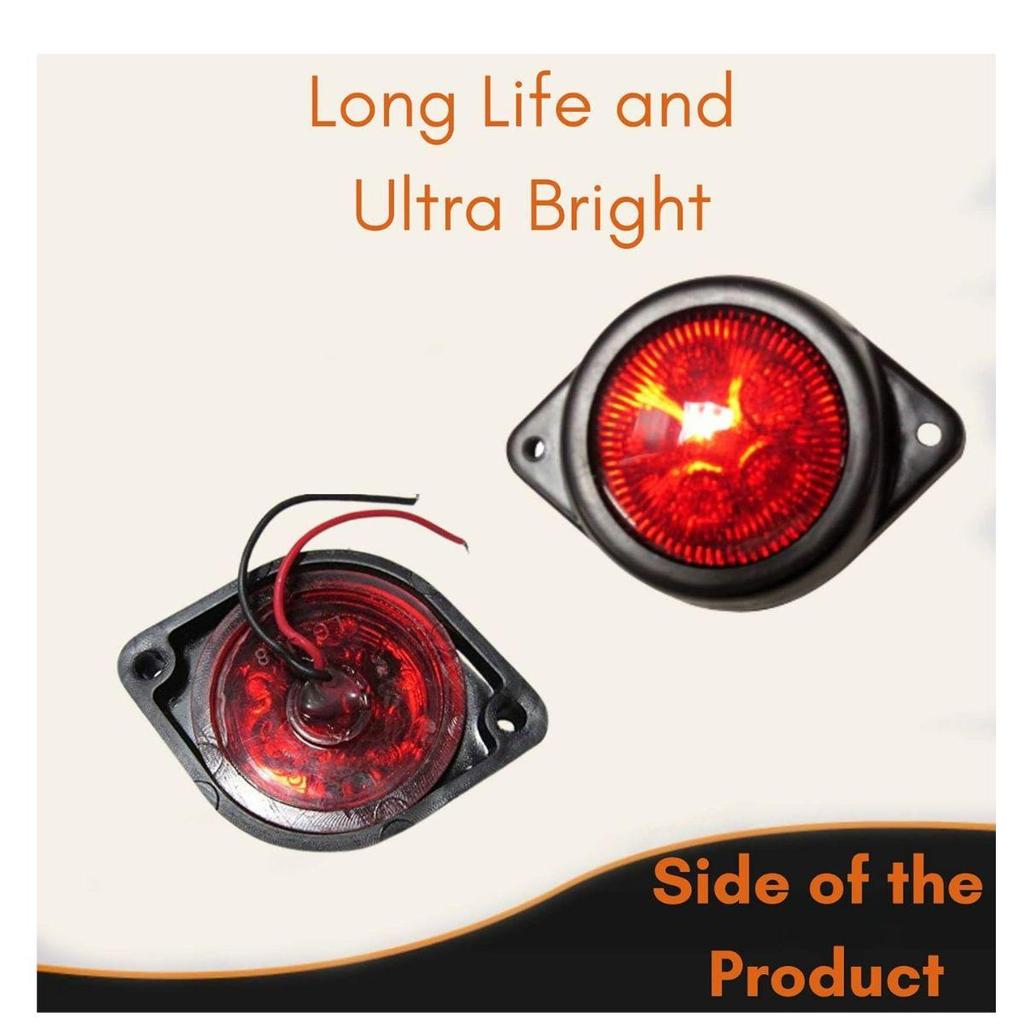 24V Clearance Lamp for Truck Trailers trucks  Marker lights Universal Fit, Color Red, Pack of 15