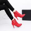 New Pointed Thin Heel V-mouth High Heels and Bare Boot Children's Boots