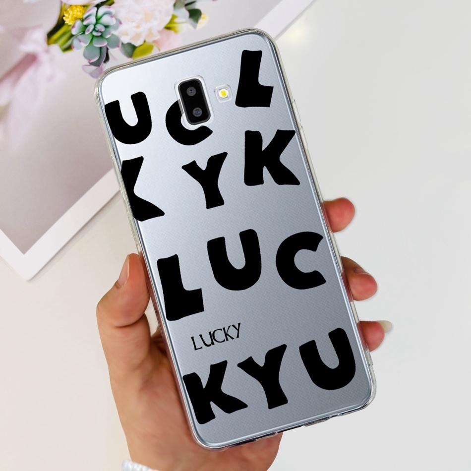 Чехол для Samsung Galaxy J6 Plus Samsung J6 2018 J 6 J6Plus J610F J600F Элегантная Печать Мягкий Силикон ТПУ Прозрачная Задняя Крышка Телефона