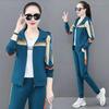 Women's Autumn Spring Insulated Tracksuit Lining Hoodie Two-piece Set, Korean-style Clothes