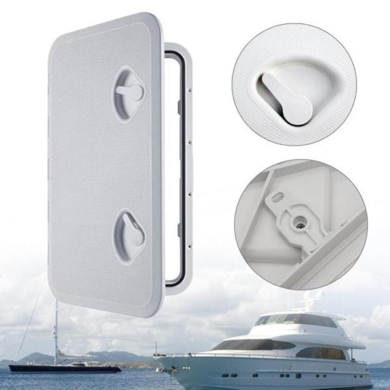 Compartment Access Hatch Plate White Inspection Yacht Cover RV Ship Part White Plastic Watertight Marine Boat Caravan Deck 23.86x13.90""