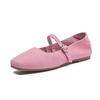Mary Jane Women's Shoes Suede Leather Non-slip Women Ballet Flat Shoes Square Toe Comfortable Female Shoes