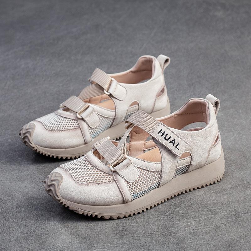 Johnature Цветные спортивные повседневные сандалии из дышащей сетки, универсальная женская обувь из натуральной кожи