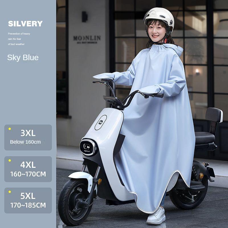 Плащ с электрической батареей, длинный плащ для мотоцикла унисекс, непромокаемый одиночный плащ для всего тела, пончо для верховой езды