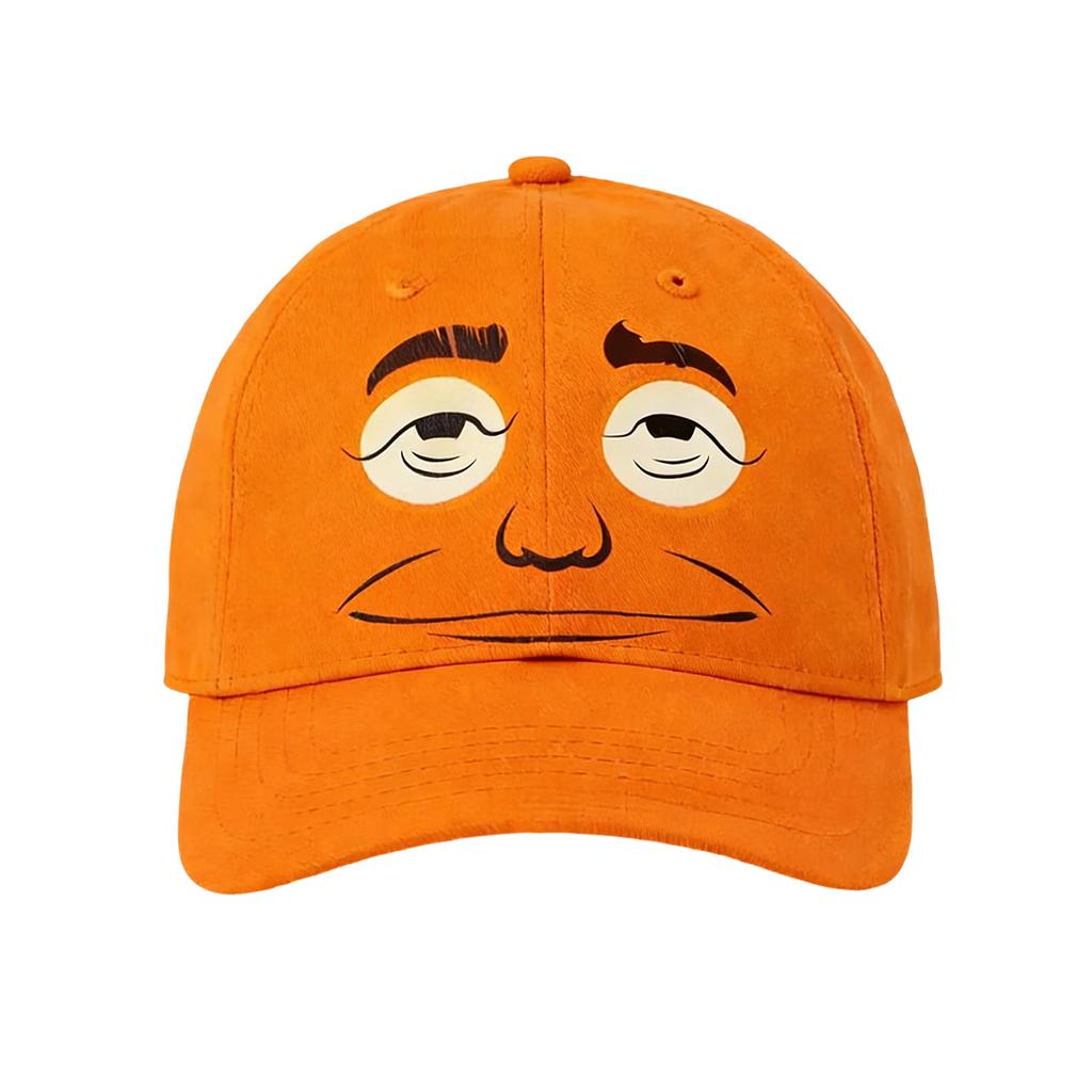 Flat-faced Orange Baseball Cap, Fun-faced Baseball Cap, Cotton Novelty Baseball Cap, Unisex Classic Baseball Cap