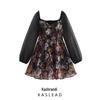 Spring 2025 Women's European & American Casual Retro Organza Print Dress